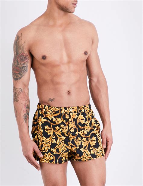 versace swim black gold men